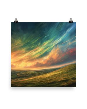 Moody Nacreous Clouds over Irish Fields (Print Only)