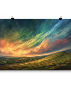 Moody Nacreous Clouds over Irish Fields (Print Only)